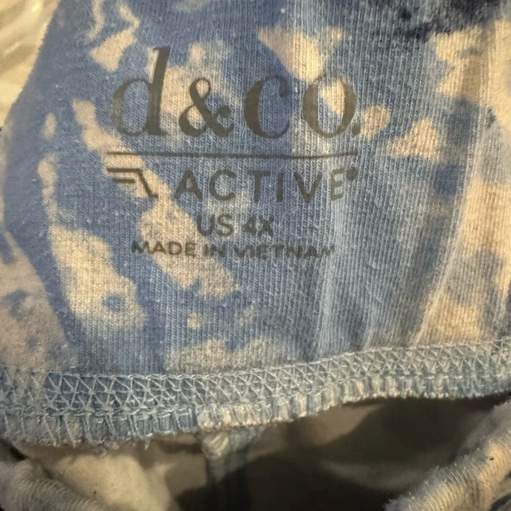 Blue and Tan Tie-Dye Capris Leggings Set of 2 - Picture 2 of 4